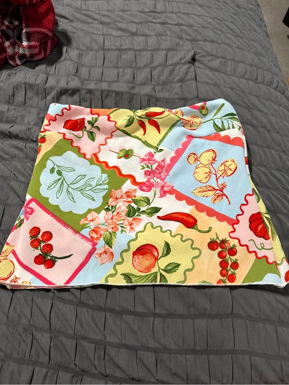 Colorful Fruit & Floral Print Tube Top